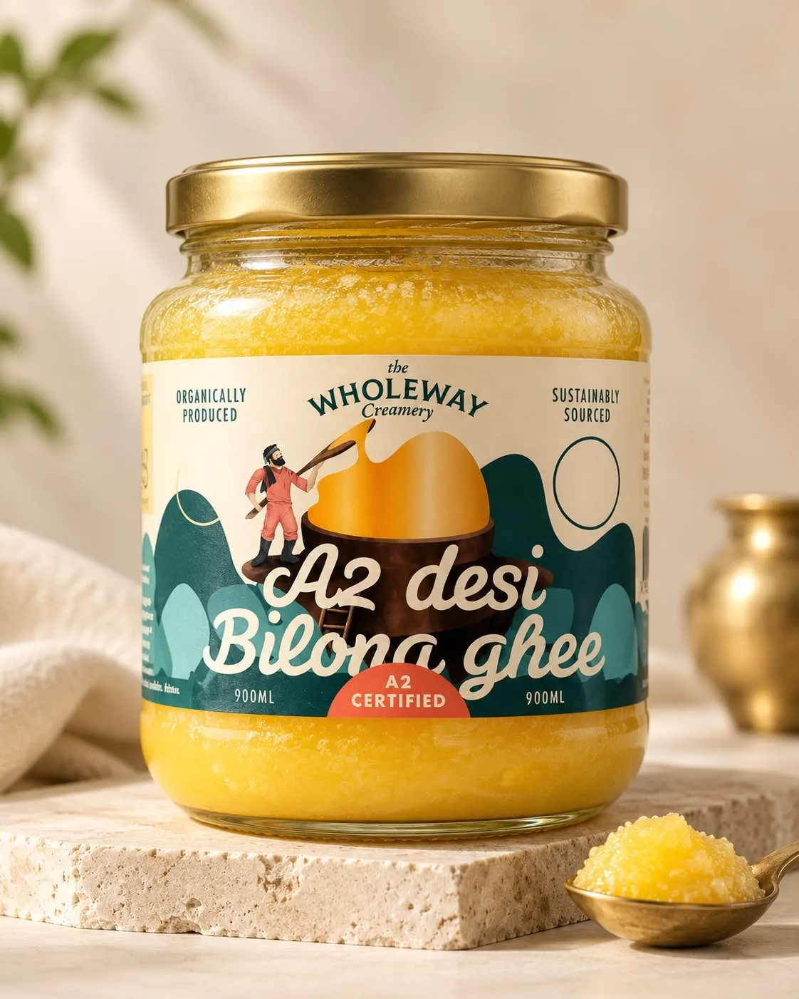 A jar of Wholeway A2 Desi Bilona Ghee